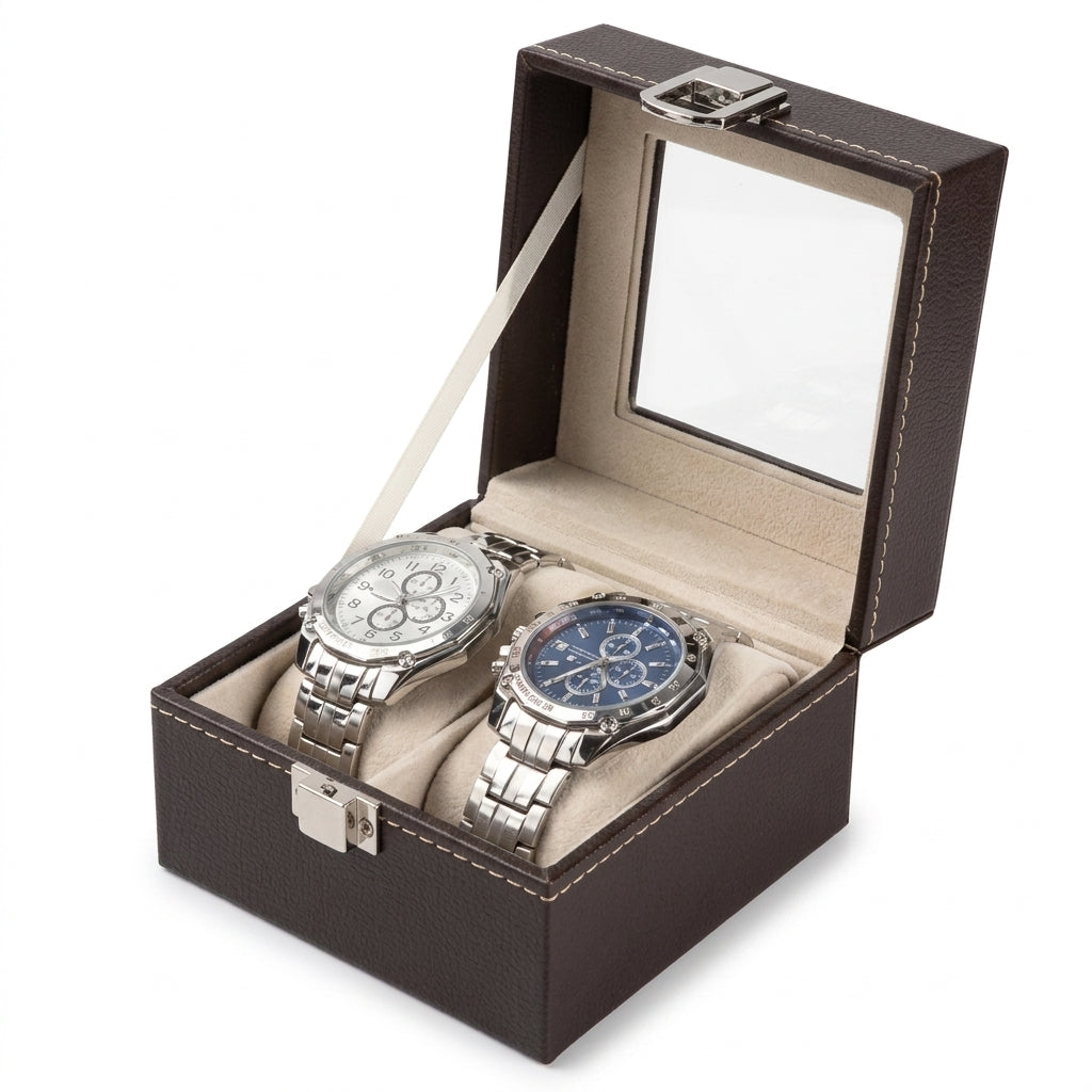 Coffret à Montres en Cuir Vitré (2 à 12 Montres)