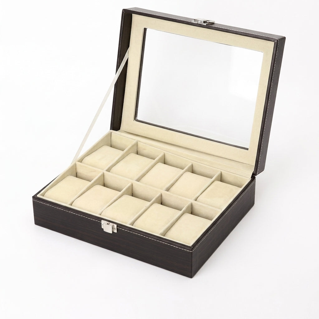 Coffret à Montres en Cuir Vitré (2 à 12 Montres)