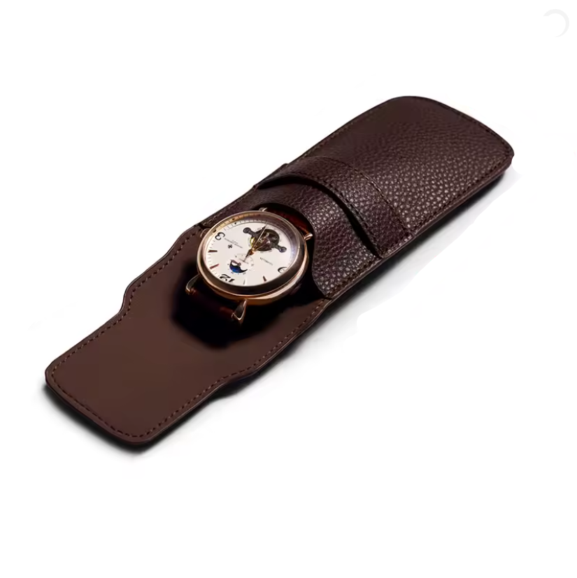 Étui de Voyage pour Montre en Cuir Grainé