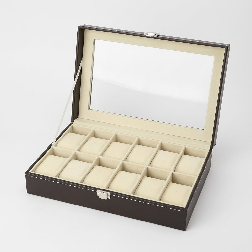 Coffret à Montres en Cuir Vitré (2 à 12 Montres)