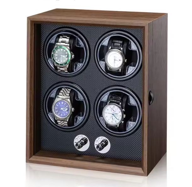 Remontoir 4 montres en noyer massif